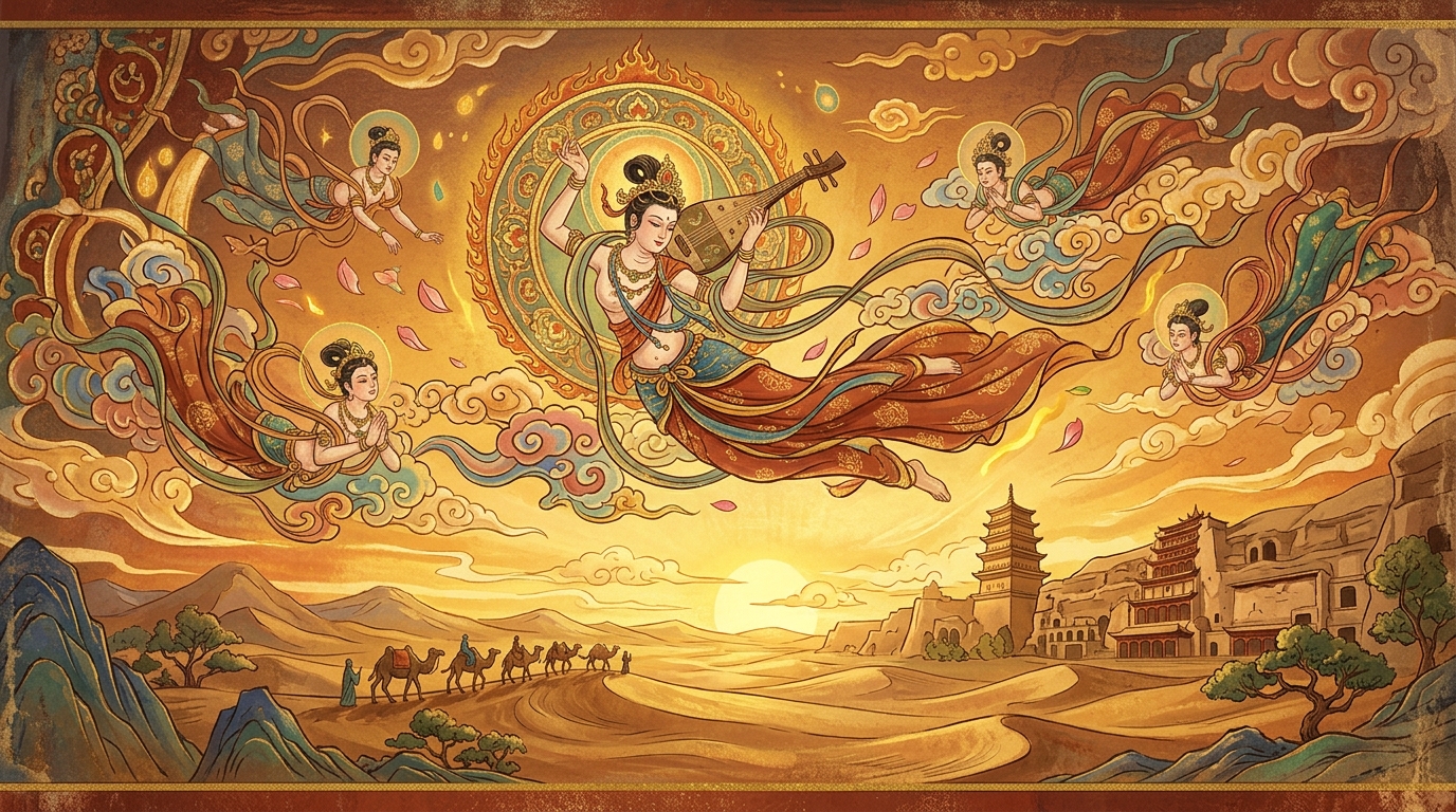 敦煌丝路飞天长卷